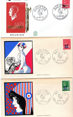 Lot De 3 Enveloppes Premier Jour Marianne De Bequet Francs Cfa