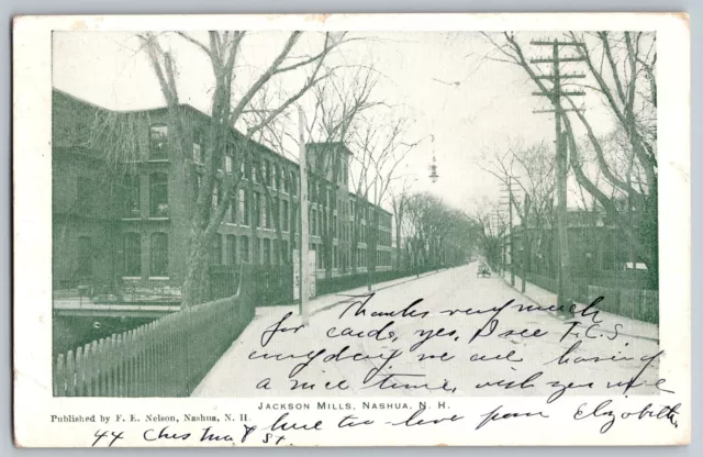 Nashua, New Hampshire NH - View of Jackson Mills - Vintage Postcard - Posted