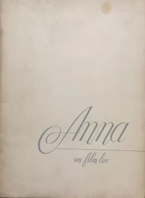 LUX FILM, Anna. 1951. Pubblicazione del film di Alberto Lattuada