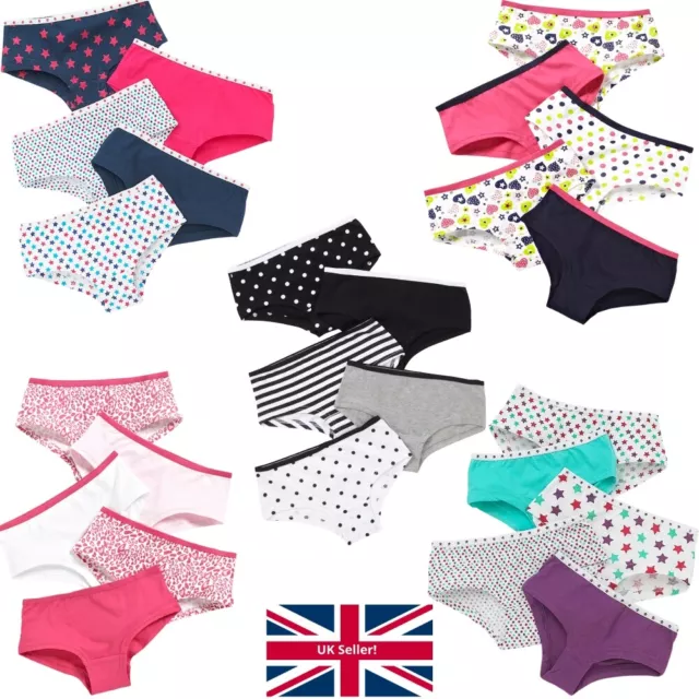 Girls Just Essentials Briefs Pants Knickers Hipster Shorts School Multipack of 5