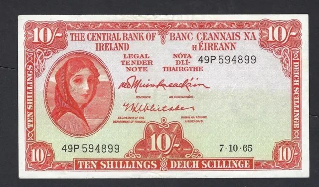 Ireland 1965 10/- banknote