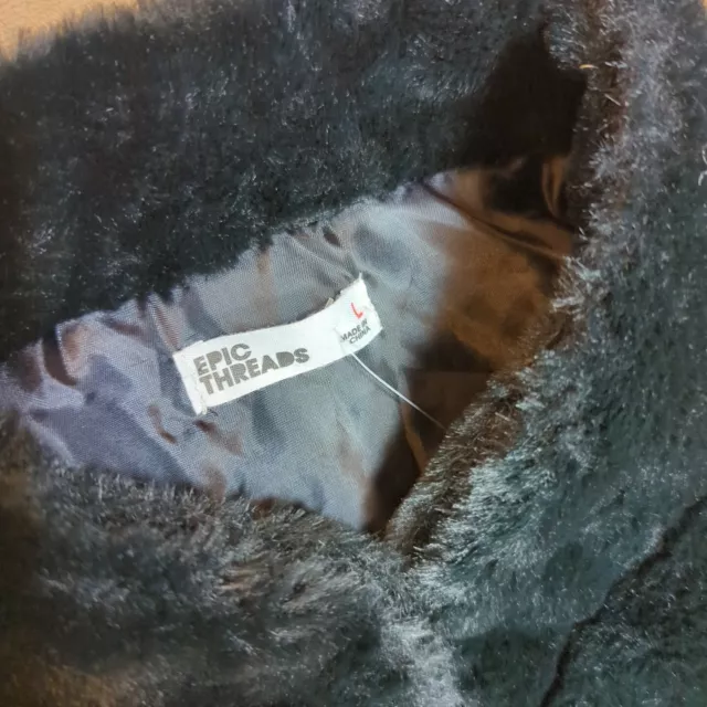 Epic Threads Girls Faux Fur Vest Black Large 3