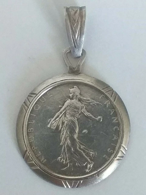Pendentif Pièce Religieuse Hindoue Lakshmi Et Ganesh En Argent Pur 99 - Fait Main En Inde - Neuf
