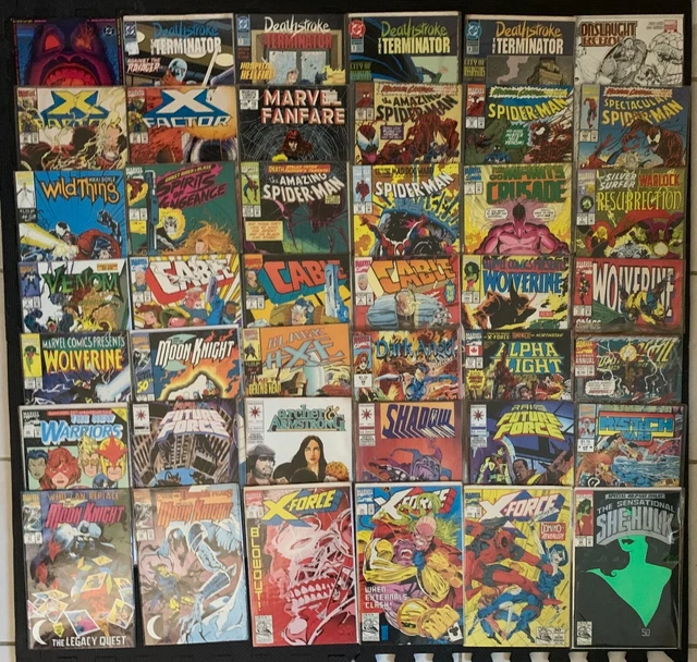 Vintage Comic lot - 42 books - Wolverine, Spider-Man, X-Force, Moon Knight, more