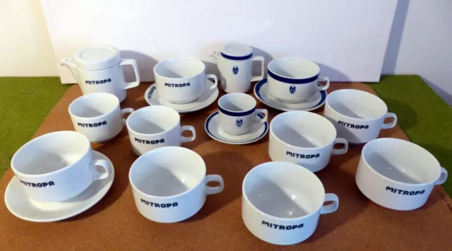 MITROPA Kaffee Geschirr aus DDR / GDR Konvolut neuwertig 17 teilig 1A Zustand