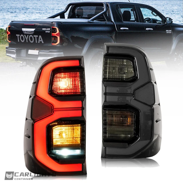 SMOKED FULL LED Tail Lights For Toyota Hilux 201520 w/ Start Up
