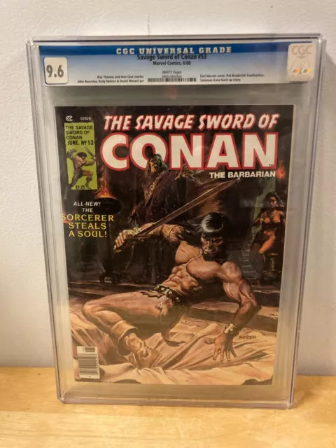 1980 Marvel The Savage Sword Of Conan The Barbarian #53 Comic - Graded Cgc 9.6