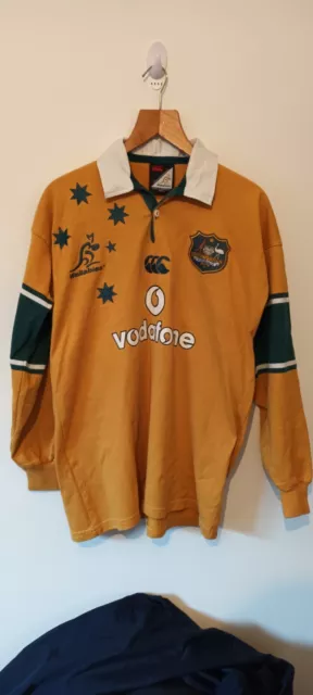 Vintage Canterbury 2002 Wallabies Rugby Shirt Size Large Australia Vodafone VGC