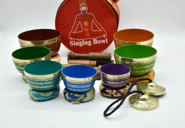 Singing Bowl set of 7 - Tibetan Sound Healing Meditation Bowls Nepal - Chakras 2