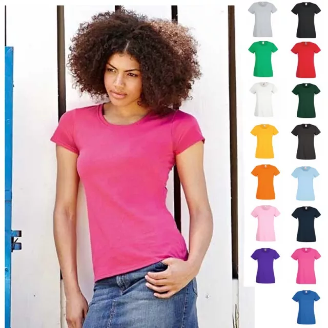 T-Shirt Damen Fruit of the loom Valueweight  Lady Fit Frau Woman Value Shirts