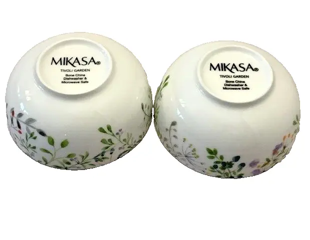 Mikasa Tivoli Garden Bowl 4 1/2 " Round (Set of 2) Floral White Spring Part