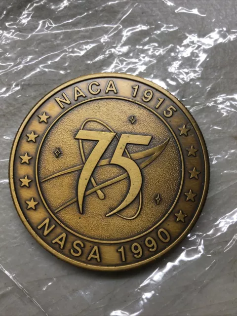 NACA - NASA 75TH ANNIVERSARY Medal 1915 - 1990 Brass