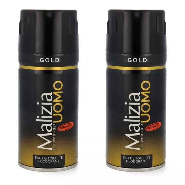 MALIZIA UOMO GOLD deo deodorant EdT 2x 150ml Body spray