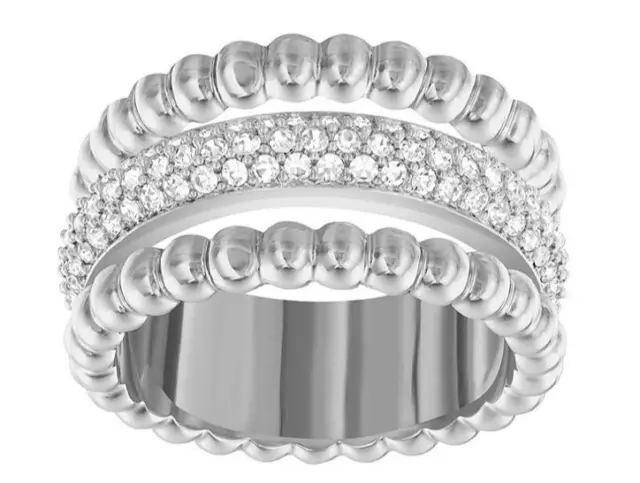 Swarovski Crystal | Click Ring Cry/Rhs ✪New✪ 5123874 55 Rare Retired Rhodium Usa