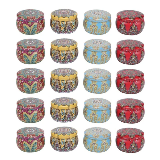 20 PIEZAS latas de velas de hojalata de 4,4 OZ contenedores redondos de metal frascos de velas vacíos con Z5