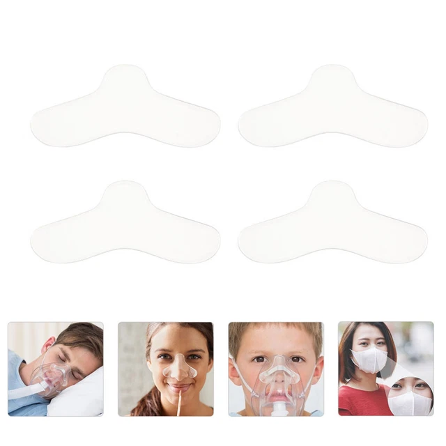 4 piezas Máscara Nariz Gel Almohadilla Silicona Nariz Gel Almohadilla Nariz Cojín Almohadilla Nasal (Blanca)