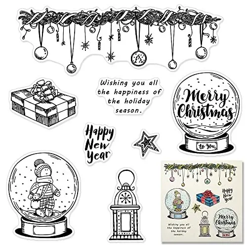 Christmas Snowman Clear Stamps for Card Making Decorative Xmas Theme Gift Sno...