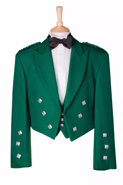 Green Prince Charlie Kilt Jacket Scottish Scotland Highland Wear Wedding Formal