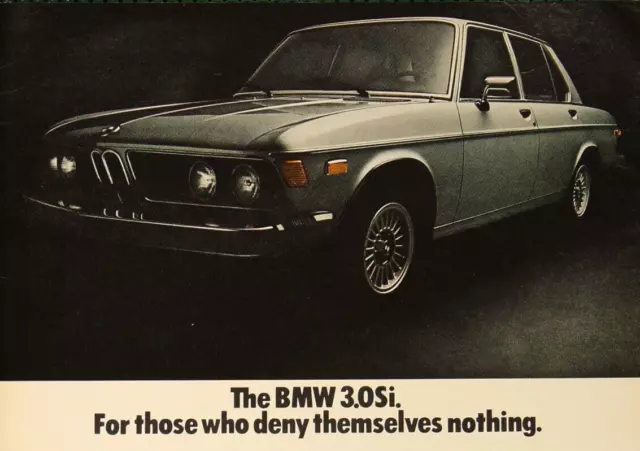 BMW 3.0Si Luxury Sedan Ultimate Driving Machine Vintage Print Ad 1975