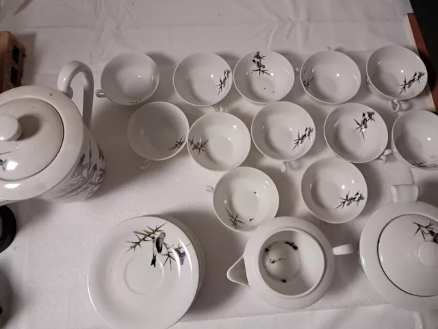 Service 12 pièces Café Thé porcelaine de Limoges 12 tasses 12 sous tasse 3 pots