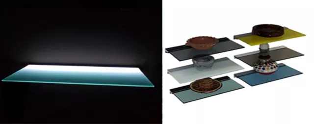 LED light Shelf with DRIVER Illuminated bar kitchen DVD Sky Box Glass shelf