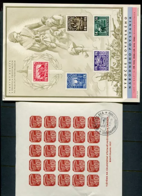 CZECHOSLOVAKIA 1937-45 Philatelic Exhibition MNH Special Cancel Mini Sheet Lot 2
