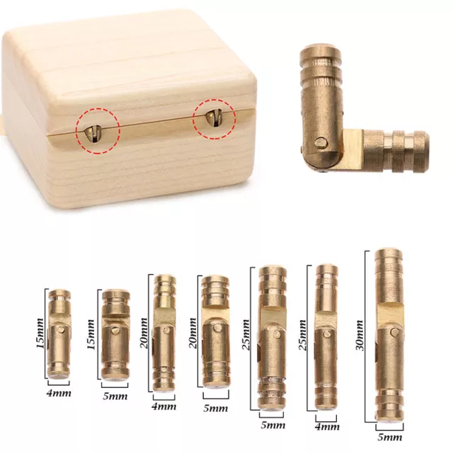 10Pcs Brass Barrel Cabinet Hinges Small Box Hidden Concealed Invisible Hinges AU