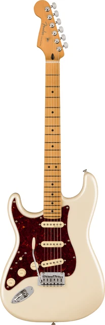 FENDER Lecteur Plus STRATOCASTER, -gauche, Érable Fingerboard, Olympique Perle