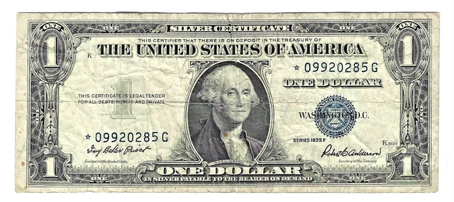 Fr. 1615* $1 1935F Silver Certificate Star. *-G Block. Star Note!!!