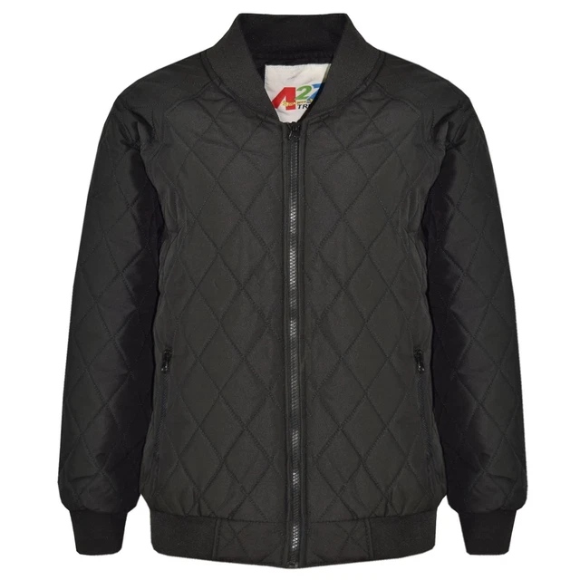 Kids Jacket Girls Bomber Padded Quilted Zip Up Biker Jackets Coats 5-13 Year