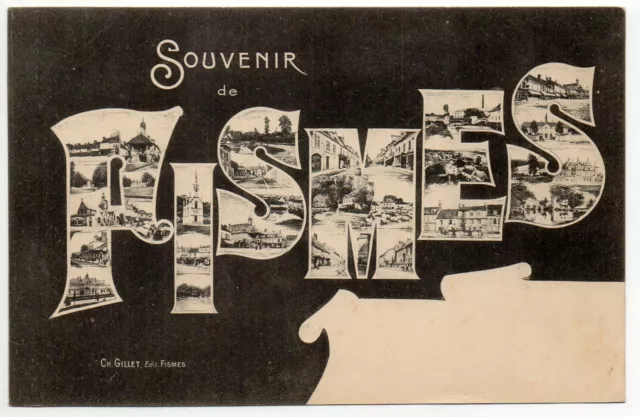 FISMES - Marne - CPA 51 - Carte SOUVENIR de ... multi vues