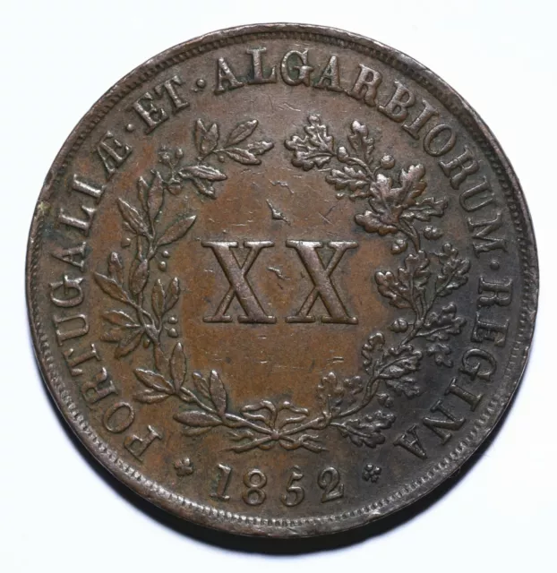 1852 Portugal Twenty 20 Reis - Maria II - Lot 1353