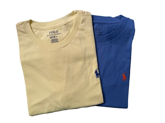 Boys Girls Ex Ralph Lauren  T shirt crew neck 2 pack Med 10-12 stock clearance