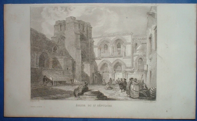 CLA 089 GRAVURE 1844 EGLISE du SAINT-SEPULCRE - judaica