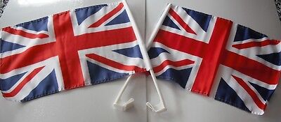 Union Jack Car Flags 2 PACK Great Britain United Kingdom Country Flags 45 x 30cm