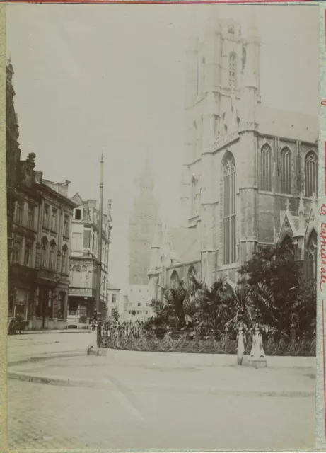 Gand. Gent. La Cathédrale. Belgique. Tirage citrate circa 1900-05.