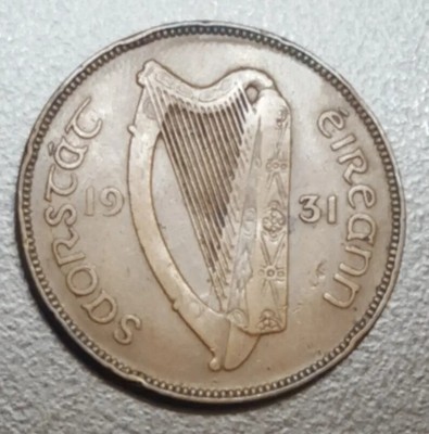 1931 IRELAND ONE PENNY KM 3 VERY NICE XF HEN & CHICKS OLD IRISH 1d COIN