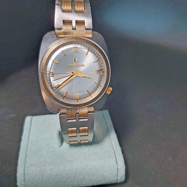 Vintage Accutron 100% Tutto Originale Fantasia 2 Toni, con Braccialetto 2 Toni abbinato!!