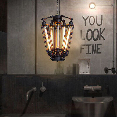 Industrial Chandelier Vintage Pendant Hanging Lamp Wrought Iron Ceiling Light