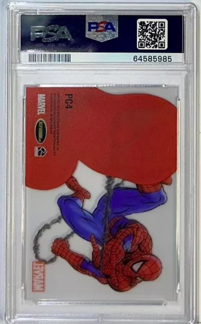 2010 Marvel 70th Anniversary Spider-Man Clearly Heroic Cel Card #PC4 PSA 9 POP=2 2