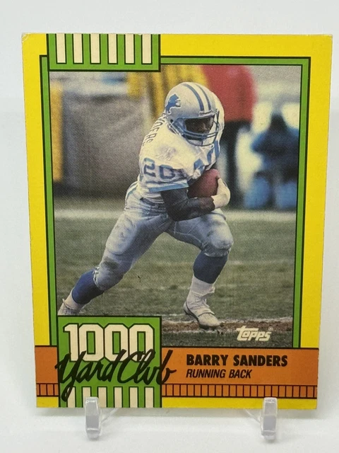 CARTE FOOTBALL BARRY SANDERS Detroit LIONS 1990 TOPPS 1000 Yard Club #3