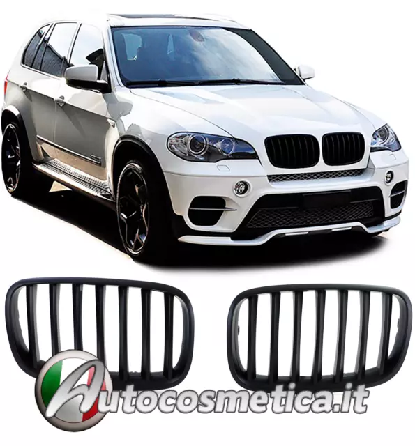 Calandra coppia griglie griglia reni abs nero opaco per BMW X5 E70 X6 E71 06-13