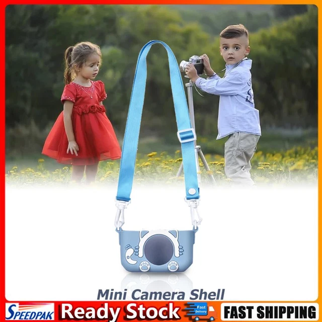 Portable Mini Cartoon Camera Cover Adjustable Silicone Shell (Blue Cat) Hot
