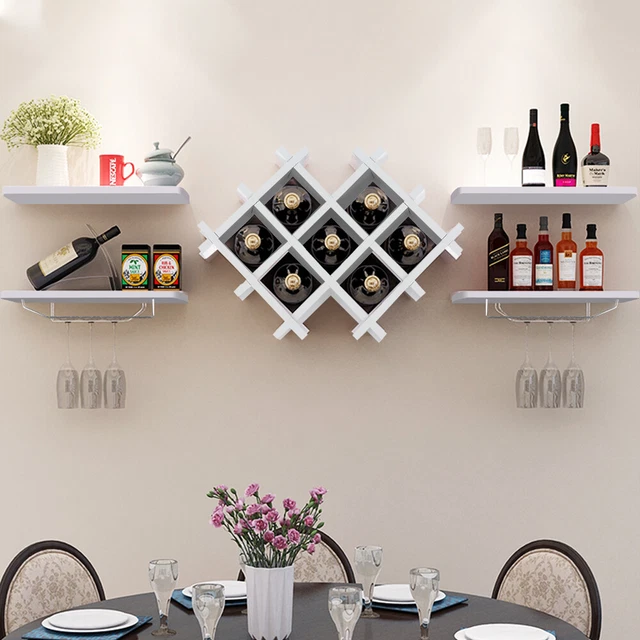 VEVOR Mensola Per Vino Da Bar, Mensola Per Mostrare Vino Illuminata A Led Telecomando Rf Controllo App Scaffale Illuminazione Per Bevande In Acrilico 1 Ripiano Portabottiglie Da Paretetavolo 85113252