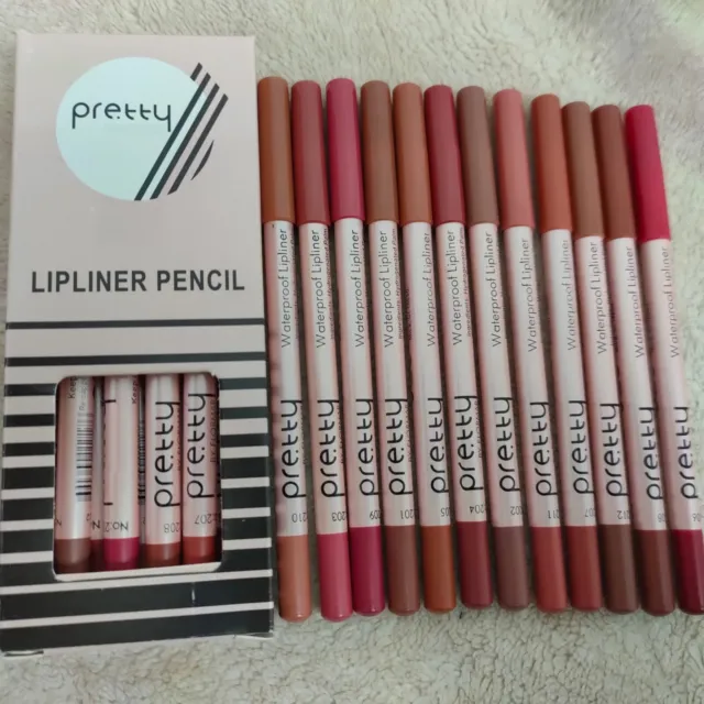 12 Colors Lip Liner Pencil Set Pretty Matte Long Lasting Smooth Waterproof Women