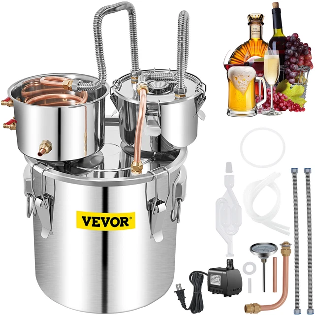 VEVOR Alcohol Distiller Wine Brewing Kit 13.2Gal/50L w/ Thumper Keg & Pump