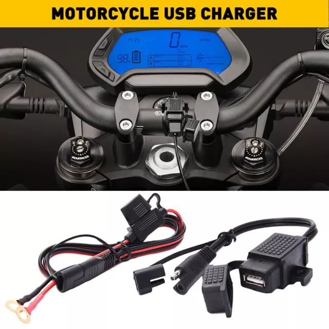 Waterproof Motorcycle Fit Phone USB GPS Charger Adapter Cigarette Light Socket