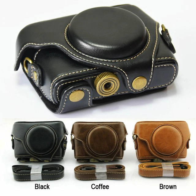 Leather Camera Case Bag Grip Strap for Sony RX100 Mark II III IV V M2 M3 M4 M5