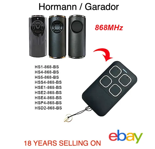 Hormann BiSecur Garage Door Remote Key Fob Hand Set HSE2-868-BS, HSE4-868-BS