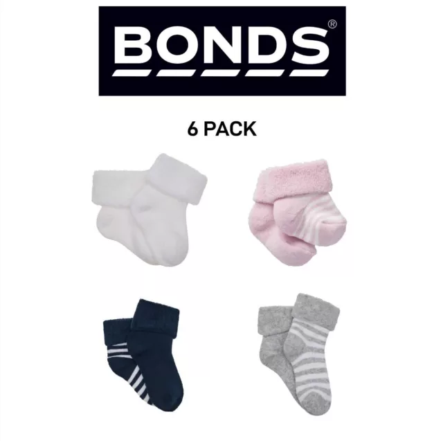 Bonds Baby Wondersock Super Soft Cotton and Durable Comfy 6 Pack R6289T